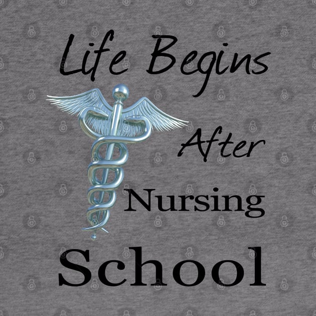 Life Begins After Nursing School Funny Nursing by macdonaldcreativestudios